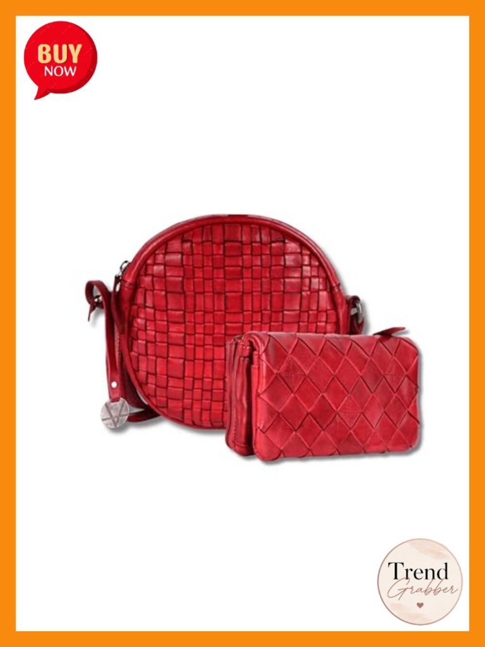 Genuine Leather Crossbody Bag & Wallet Set for Women Zipper Coin Purse